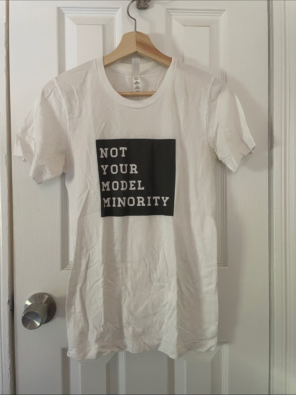 Graphic Tee "Not Your Model Minority" in White and Black